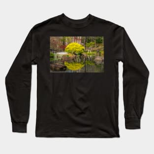 Water reflection in Japanese Garden Long Sleeve T-Shirt